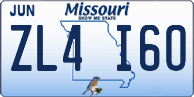 MO license plate ZL4I6O