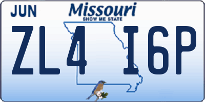 MO license plate ZL4I6P
