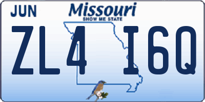 MO license plate ZL4I6Q