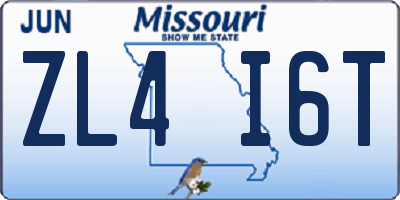 MO license plate ZL4I6T