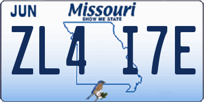 MO license plate ZL4I7E
