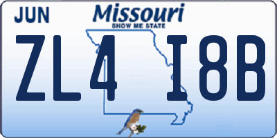 MO license plate ZL4I8B