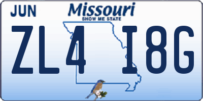 MO license plate ZL4I8G