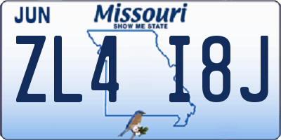MO license plate ZL4I8J