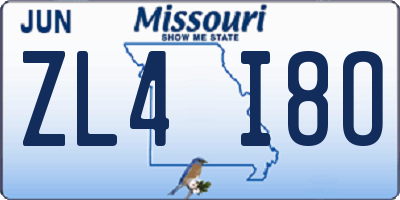 MO license plate ZL4I8O