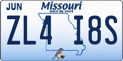MO license plate ZL4I8S