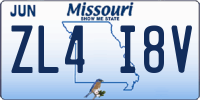 MO license plate ZL4I8V