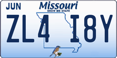 MO license plate ZL4I8Y