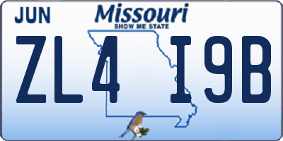 MO license plate ZL4I9B