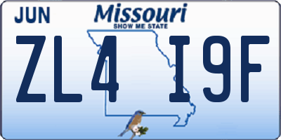 MO license plate ZL4I9F