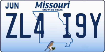 MO license plate ZL4I9Y