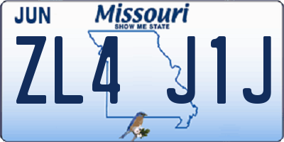 MO license plate ZL4J1J