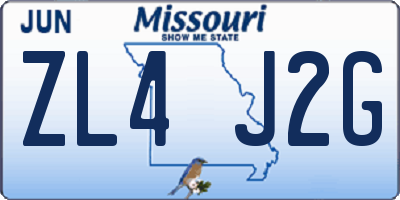 MO license plate ZL4J2G