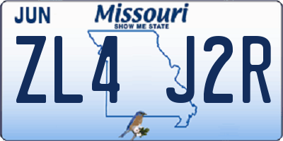 MO license plate ZL4J2R