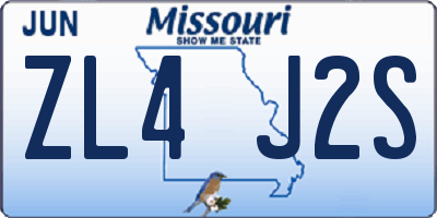 MO license plate ZL4J2S
