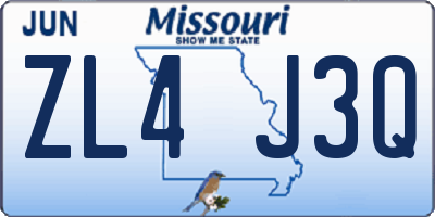 MO license plate ZL4J3Q