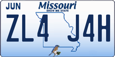 MO license plate ZL4J4H