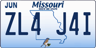 MO license plate ZL4J4I
