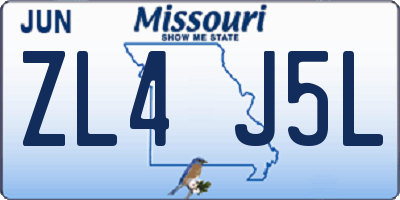 MO license plate ZL4J5L