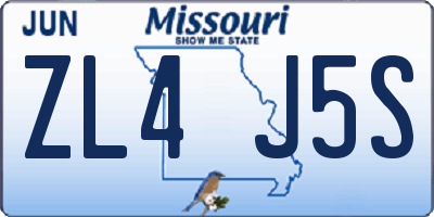 MO license plate ZL4J5S