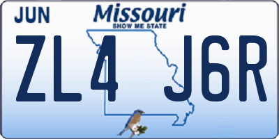 MO license plate ZL4J6R