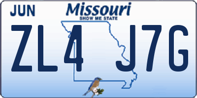 MO license plate ZL4J7G