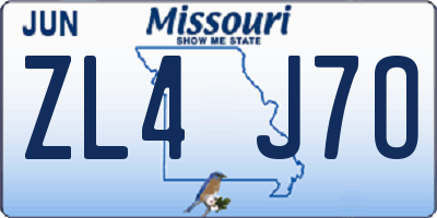 MO license plate ZL4J7O