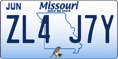 MO license plate ZL4J7Y
