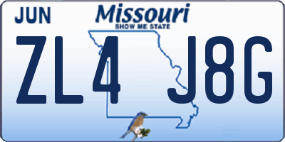 MO license plate ZL4J8G