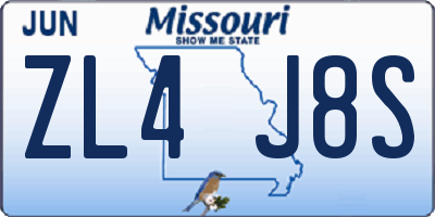 MO license plate ZL4J8S