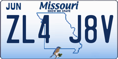 MO license plate ZL4J8V
