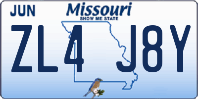 MO license plate ZL4J8Y