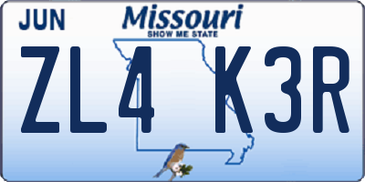 MO license plate ZL4K3R