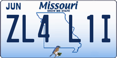 MO license plate ZL4L1I