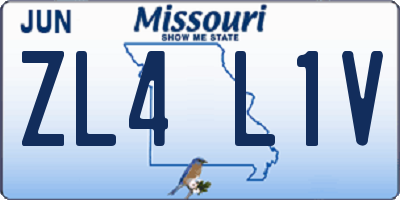 MO license plate ZL4L1V
