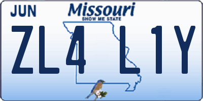 MO license plate ZL4L1Y
