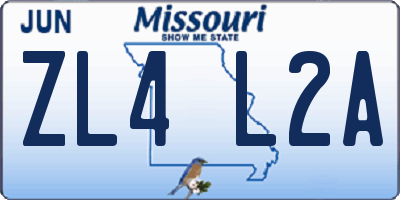 MO license plate ZL4L2A