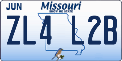 MO license plate ZL4L2B