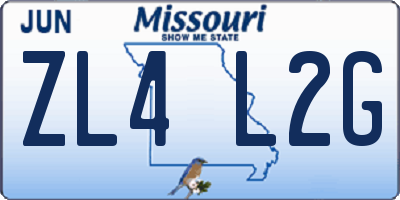 MO license plate ZL4L2G