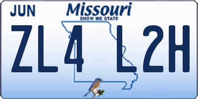 MO license plate ZL4L2H