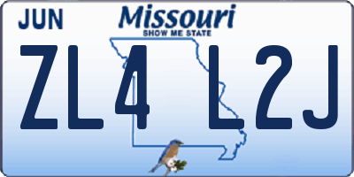 MO license plate ZL4L2J