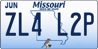 MO license plate ZL4L2P