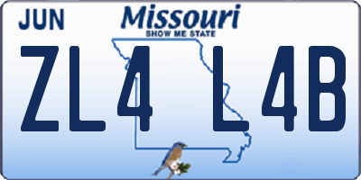 MO license plate ZL4L4B
