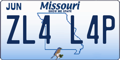 MO license plate ZL4L4P