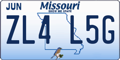 MO license plate ZL4L5G