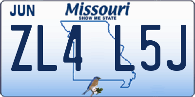 MO license plate ZL4L5J