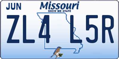 MO license plate ZL4L5R
