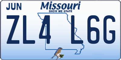 MO license plate ZL4L6G