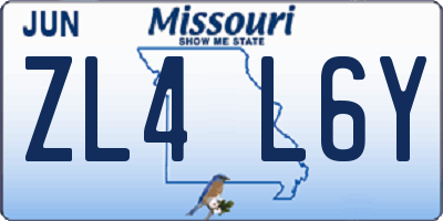 MO license plate ZL4L6Y