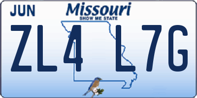 MO license plate ZL4L7G
